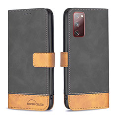 Custodia Portafoglio In Pelle Cover con Supporto B02F per Samsung Galaxy S20 Lite 5G Nero