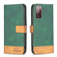 Custodia Portafoglio In Pelle Cover con Supporto B02F per Samsung Galaxy S20 Lite 5G Verde
