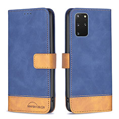 Custodia Portafoglio In Pelle Cover con Supporto B02F per Samsung Galaxy S20 Plus 5G Blu