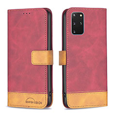 Custodia Portafoglio In Pelle Cover con Supporto B02F per Samsung Galaxy S20 Plus 5G Rosso