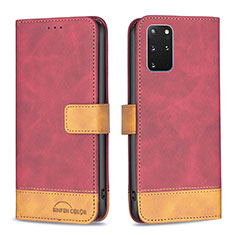 Custodia Portafoglio In Pelle Cover con Supporto B02F per Samsung Galaxy S20 Plus Rosso