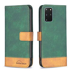 Custodia Portafoglio In Pelle Cover con Supporto B02F per Samsung Galaxy S20 Plus Verde