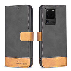 Custodia Portafoglio In Pelle Cover con Supporto B02F per Samsung Galaxy S20 Ultra Nero