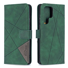 Custodia Portafoglio In Pelle Cover con Supporto B02F per Samsung Galaxy S23 Ultra 5G Verde