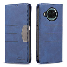 Custodia Portafoglio In Pelle Cover con Supporto B02F per Xiaomi Mi 10T Lite 5G Blu