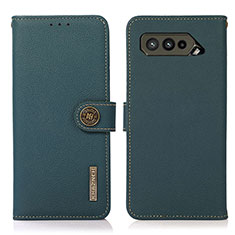 Custodia Portafoglio In Pelle Cover con Supporto B02H per Asus ROG Phone 5 Ultimate Verde