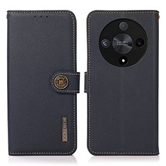 Custodia Portafoglio In Pelle Cover con Supporto B02H per Huawei Honor X9b 5G Blu