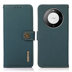 Custodia Portafoglio In Pelle Cover con Supporto B02H per Huawei Mate 60 Pro+ Plus Verde
