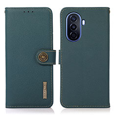 Custodia Portafoglio In Pelle Cover con Supporto B02H per Huawei Nova Y70 Plus Verde