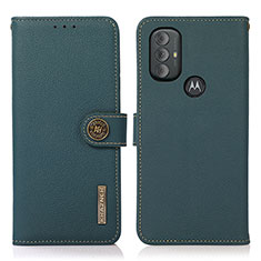 Custodia Portafoglio In Pelle Cover con Supporto B02H per Motorola Moto G Power (2022) Verde