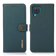 Custodia Portafoglio In Pelle Cover con Supporto B02H per Samsung Galaxy A12 Nacho Verde