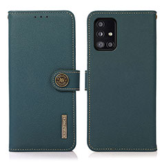 Custodia Portafoglio In Pelle Cover con Supporto B02H per Samsung Galaxy A51 4G Verde