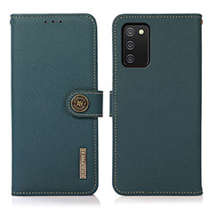 Custodia Portafoglio In Pelle Cover con Supporto B02H per Samsung Galaxy M02s Verde