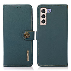 Custodia Portafoglio In Pelle Cover con Supporto B02H per Samsung Galaxy S21 FE 5G Verde