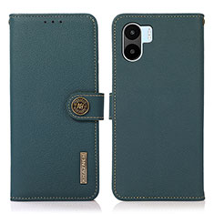 Custodia Portafoglio In Pelle Cover con Supporto B02H per Xiaomi Redmi A1 Verde