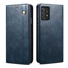 Custodia Portafoglio In Pelle Cover con Supporto B02S per Samsung Galaxy A72 5G Blu