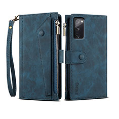 Custodia Portafoglio In Pelle Cover con Supporto B02S per Samsung Galaxy S20 FE 5G Blu