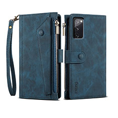Custodia Portafoglio In Pelle Cover con Supporto B02S per Samsung Galaxy S20 Lite 5G Blu