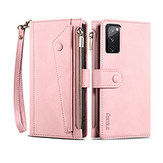 Custodia Portafoglio In Pelle Cover con Supporto B02S per Samsung Galaxy S20 Lite 5G Oro Rosa