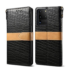 Custodia Portafoglio In Pelle Cover con Supporto B02S per Samsung Galaxy S20 Ultra 5G Nero