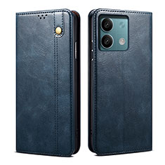 Custodia Portafoglio In Pelle Cover con Supporto B02S per Xiaomi Redmi Note 13 5G Blu