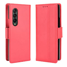 Custodia Portafoglio In Pelle Cover con Supporto B02Y per Samsung Galaxy Z Fold4 5G Rosso