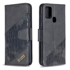 Custodia Portafoglio In Pelle Cover con Supporto B03F per Samsung Galaxy A21s Nero
