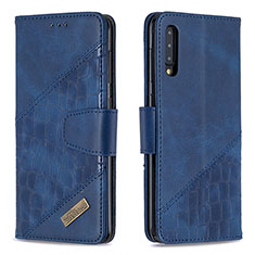 Custodia Portafoglio In Pelle Cover con Supporto B03F per Samsung Galaxy A30S Blu