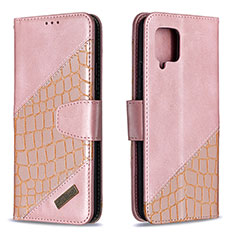 Custodia Portafoglio In Pelle Cover con Supporto B03F per Samsung Galaxy A42 5G Oro Rosa