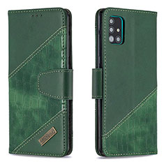 Custodia Portafoglio In Pelle Cover con Supporto B03F per Samsung Galaxy A51 4G Verde