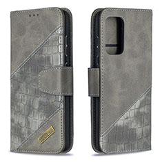 Custodia Portafoglio In Pelle Cover con Supporto B03F per Samsung Galaxy A52s 5G Grigio Scuro