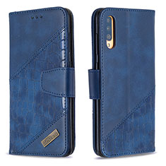 Custodia Portafoglio In Pelle Cover con Supporto B03F per Samsung Galaxy A70 Blu