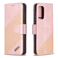 Custodia Portafoglio In Pelle Cover con Supporto B03F per Samsung Galaxy A72 5G Oro Rosa