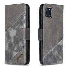 Custodia Portafoglio In Pelle Cover con Supporto B03F per Samsung Galaxy A81 Grigio Scuro