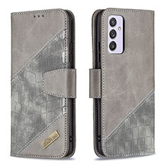 Custodia Portafoglio In Pelle Cover con Supporto B03F per Samsung Galaxy A82 5G Grigio Scuro