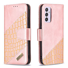 Custodia Portafoglio In Pelle Cover con Supporto B03F per Samsung Galaxy A82 5G Oro Rosa