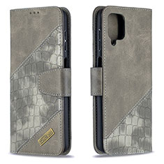 Custodia Portafoglio In Pelle Cover con Supporto B03F per Samsung Galaxy F12 Verde