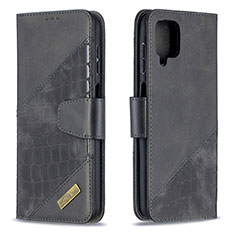 Custodia Portafoglio In Pelle Cover con Supporto B03F per Samsung Galaxy M12 Nero