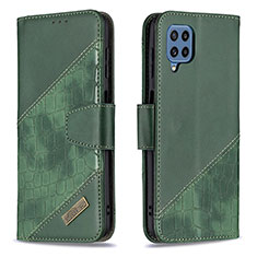 Custodia Portafoglio In Pelle Cover con Supporto B03F per Samsung Galaxy M32 4G Verde