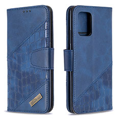 Custodia Portafoglio In Pelle Cover con Supporto B03F per Samsung Galaxy M80S Blu