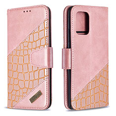 Custodia Portafoglio In Pelle Cover con Supporto B03F per Samsung Galaxy M80S Oro Rosa