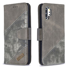 Custodia Portafoglio In Pelle Cover con Supporto B03F per Samsung Galaxy Note 10 Plus 5G Grigio Scuro