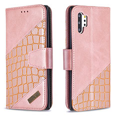 Custodia Portafoglio In Pelle Cover con Supporto B03F per Samsung Galaxy Note 10 Plus 5G Oro Rosa