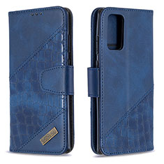 Custodia Portafoglio In Pelle Cover con Supporto B03F per Samsung Galaxy Note 20 5G Blu