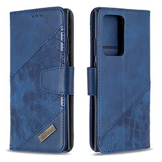 Custodia Portafoglio In Pelle Cover con Supporto B03F per Samsung Galaxy Note 20 Ultra 5G Blu