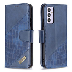 Custodia Portafoglio In Pelle Cover con Supporto B03F per Samsung Galaxy Quantum2 5G Blu