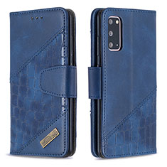 Custodia Portafoglio In Pelle Cover con Supporto B03F per Samsung Galaxy S20 5G Blu