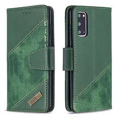 Custodia Portafoglio In Pelle Cover con Supporto B03F per Samsung Galaxy S20 5G Verde