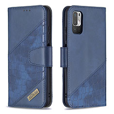 Custodia Portafoglio In Pelle Cover con Supporto B03F per Xiaomi Redmi Note 11 SE 5G Blu