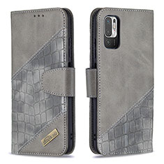 Custodia Portafoglio In Pelle Cover con Supporto B03F per Xiaomi Redmi Note 11 SE 5G Grigio Scuro